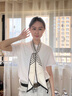 啄木鳥(niǎo)（TUCANO）長(cháng)條絲巾女2025新款系脖感媽媽款搭配襯衫百搭春秋小圍巾飄帶禮物 條紋斜角-米白 【150*14cm雙層 曬單實(shí)拍圖