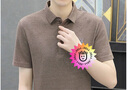 花花公子（PLAYBOY）短袖T恤男士POLO衫高端半袖夏季上衣服潮流修身男裝 咖色 2XL 曬單實(shí)拍圖