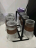 【采銷嚴選】玻璃水杯帶杯架套裝家用茶杯防燙束腰耐熱客廳水杯 杯架+六只風琴杯 320ml 1只 曬單實拍圖
