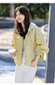 尚靜連帽短款風(fēng)衣外套女2025春新款小個子寬松休閑百搭上衣 綠色 M  曬單實拍圖