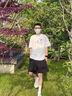 啄木鳥(niǎo)【2件裝】短袖T恤男士夏季冰絲涼感潮流半袖青年寬松休閑五分上衣 綠茶白色+草書(shū)字白色 (2件裝） XL (建議體重125-140斤左右） 曬單實(shí)拍圖
