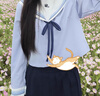 小野七天jk制服套裝襯衫水手服日系少女學(xué)生基礎(chǔ)款學(xué)院風(fēng)寬松百搭上衣女 霧中水色 長(zhǎng)袖+39CM紺色短裙 M 曬單實(shí)拍圖