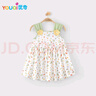 優(yōu)奇小碎花女寶寶公主裙夏季薄款莫代爾嬰兒衣服夏裝裙子一周歲連衣裙 曬單實(shí)拍圖