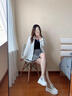 卡帝樂鱷魚（CARTELO）真皮透氣小白鞋女夏季內(nèi)增高女鞋8網(wǎng)紗厚底松糕休閑百搭網(wǎng)鞋子 白色 夏季網(wǎng)紗 37 曬單實拍圖