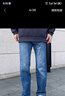 卡賓（CABBEEN）【彈力】男裝牛仔褲男2024夏季新款直筒休閑輕薄修身潮牌長褲 蔚藍(lán)色47 XL /180/82A/32 曬單實(shí)拍圖