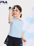 FILA【套裝】斐樂(lè)兒童娃娃領(lǐng)短袖短褲2025年夏季新款女小童兩件套 淺天藍(lán)-LB 110 曬單實(shí)拍圖