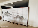 悅心美現代簡(jiǎn)約雙面純色屏風(fēng)辦公室隔斷入戶(hù)門(mén)山水玄關(guān)遮擋折疊移動(dòng)擋板 W01款（日出山水） 1扇50cm寬*180cm高防水防透款 曬單實(shí)拍圖
