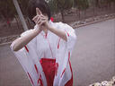 歐維沃日系動漫演出服萬圣節(jié)桔梗巫女cosplay日式和服女皇之刃巫女 衣服套裝+襪子 XL 曬單實拍圖