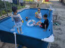 西哈泳士大型支架免充氣游泳池家用戶(hù)外大人兒童泳池可折疊室外戲水池玩具 【高80cm】長(cháng)3.94米基礎套餐  加厚金屬支架 曬單實(shí)拍圖