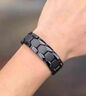 菲霓絲緣霸氣個(gè)性鈦鋼男士款手鏈不掉色磁石手鐲潮人流行首飾寬 寬版1.8厘米黑色(送調節器) 22cm 曬單實(shí)拍圖