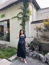 獨(dú)束大碼女裝法式復(fù)古蕾絲方領(lǐng)襯衫寬松闊腿褲2025新款仿牛仔套裝女 牛仔藍(lán)（上衣） M （尺碼：1） 曬單實(shí)拍圖