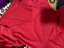 FOX.GV領(lǐng)短袖潮流t恤女夏季衣服女裝新款2025純欲風(fēng)紅色上衣辣妹修身 交叉V領(lǐng)紅色短袖T恤 均碼 【建議120斤以內(nèi)】 曬單實拍圖