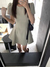 蘭戀淑法式連衣裙裙子女夏季2025新款小個子顯瘦赫本風(fēng)氣質(zhì)小香風(fēng)小裙子 法式收腰短袖連衣裙【綠色】 均碼 【建議110斤內(nèi)】 曬單實拍圖