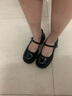 奧古獅登（Agsdon）瑪麗珍鞋女新款粗跟百搭一字扣小皮鞋女配裙子淺口單鞋 黑色 37 曬單實(shí)拍圖