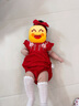 優(yōu)奇女寶寶周歲禮服夏季薄款女嬰幼兒紅色旗袍包屁衣服抓周百歲宴爬服 曬單實(shí)拍圖