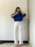 婭麗達(dá)白色直筒牛仔褲女寬松涼感褲子2025夏季新款萊賽爾闊腿長褲 椰奶白(K0） 28 曬單實拍圖