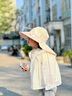 眺德高兒童遮陽(yáng)帽夏季寶寶男童女童透氣網(wǎng)格太陽(yáng)帽戶外登山沙灘大帽檐 淺粉色 曬單實(shí)拍圖