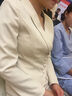 紫魅俏主持人正裝西裝套裝女時尚氣質(zhì)播音藝考服裝美容院前臺接待工作服 單件  藏青西裝 L 曬單實拍圖
