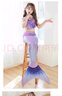 豹潛美人魚尾巴兒童服裝泳衣女演出服美公主裙人魚泳衣 星辰上衣+短褲+尾巴 S(3-5歲) 80 【舒適面料 修身不緊繃】 曬單實拍圖