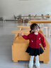 優(yōu)奇女童毛衣秋裝2025新款洋氣寶寶開衫兒童秋季針織衫外套毛線衣上衣 紅色 90 曬單實(shí)拍圖