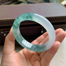緬甸冰種晴水翡翠手鐲飄花圓條貴妃玉鐲a貨正品飄綠花玉石女款 曬單實(shí)拍圖