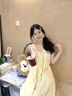 DGOV甜美溫柔仙女風(fēng)小飛袖黃色連衣裙女裝夏季新款飛飛袖度假長(zhǎng)裙子 黃色 S 曬單實(shí)拍圖