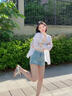 小野寬松防曬衣襯衫女春夏季防紫外線戶外運動冰絲防曬服 云紗白 XS 曬單實拍圖
