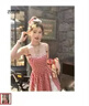 衣圖雅裙子女夏季2025新款法式吊帶連衣裙夏天女甜美小個子格子a字短裙 草莓紅格連衣裙 L 曬單實拍圖