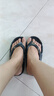 卡力丁 厚底人字拖女男情侶夏天外穿ins潮情侶防滑2022新款沙灘夾腳涼拖鞋女夏季 黑色印面 38 曬單實(shí)拍圖
