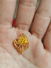 Lossot足金玫瑰花黃金吊墜女項鏈5D硬金花朵心形掛墜金飾品女生日禮物 曬單實拍圖