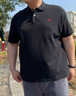 胖哥哥大碼男裝POLO衫加肥加大夏季透氣短袖商務(wù)休閑翻領(lǐng)男士上衣 確實黑 4XL (210-250) 曬單實拍圖