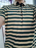 七匹狼男裝棉短袖T恤男士夏季新款翻領(lǐng)Polo·衫男商務(wù)休閑條紋上衣 Q1815綠條紋 2XL 【135-150斤】 曬單實(shí)拍圖