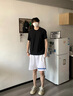 WASSUP美式復(fù)古短褲男女士潮流夏季2025潮牌情侶款寬松運動五分休閑褲子 白色 M 曬單實拍圖