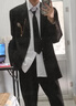 星宿搖（xingsuyao）學(xué)院風(fēng)男生dk西裝制服外套jk校供感紅色西服學(xué)生痞帥班服套裝日系 墊肩西服黑色+白襯衫+黑西褲 XL 建議【125-135斤f 曬單實(shí)拍圖
