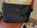 酷奇袋鼠防水橫款斜挎包男士可a4單肩包情人節商務(wù)休閑公文小背包韓版男 黑色 曬單實(shí)拍圖