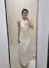 邁芙美（Maifumei）新中式改良旗袍無袖掛脖連衣裙女夏季修身提花絕美收腰包臀長裙子 旗袍連衣裙 M 曬單實(shí)拍圖