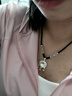中國黃金（CHINA GOLD）瑪瑙平安鎖銀項鏈女99足銀長(cháng)命鎖吊墜七夕情人節禮物送女友老婆 【今/次日達】平安鎖【白瑪瑙】 曬單實(shí)拍圖