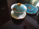 永豐源（auratic） 西湖藍茶具散件 3頭蓋碗 高檔陶瓷三才碗 功夫茶杯泡茶杯子帶蓋 3件套蓋碗 曬單實(shí)拍圖