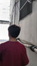 POUM短袖t恤男夏季新款寬松休閑男生體恤可調(diào)節(jié)綁帶設(shè)計感男裝上衣服 NJN-CC11酒紅色 XL 曬單實拍圖