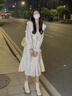 SNYDER WEAR溫柔風(fēng)杏色連衣裙百搭顯瘦仙女裙2025夏季新款海邊度假長(cháng)裙子女 杏白色 S 建議90斤內 曬單實(shí)拍圖