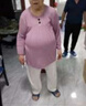 Lauaird 胖媽媽裝中老年加肥加大莫代爾長(cháng)袖T恤女春秋大碼媽媽打底衫200 豆沙色(長(cháng)袖) 6XL 建議體重(200-260斤) 曬單實(shí)拍圖