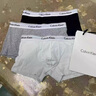 正品CK男士內(nèi)褲男平角褲純棉抗菌莫代爾大碼男生四角短褲頭禮盒裝 黑色+深灰+寶藍(lán)+淺灰 /禮盒裝 4條 XL 131-155斤 曬單實(shí)拍圖