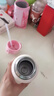 Angelamiao兒童保溫杯帶吸管兒童水杯316不銹鋼男女學(xué)生保溫壺粉色咪凹500ML 曬單實(shí)拍圖