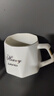 雄沃馳杯子定制刻字精致咖啡杯家用陶瓷帶蓋勺辦公杯馬克杯子 亞光白帶蓋勺 曬單實(shí)拍圖