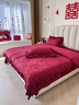 木魚(yú)笙笙法式浪漫婚慶丨結婚四件套純棉長(cháng)絨棉床單被套高級感提花紅色床品 左岸莊園-紅 1.5m/1.8m 床單款 被套200*230cm 曬單實(shí)拍圖