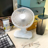 酷盟風(fēng)寶桌面風(fēng)扇臥室超靜音小型電風(fēng)扇臺式usb辦公室學(xué)生宿舍床上超長(cháng)續航智能定時(shí)可搖頭迷你便攜 冰川白【插電款】充插兩用 五檔大風(fēng)丨智能定時(shí) 曬單實(shí)拍圖