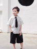 G.DUCKKIDS小黃鴨男童套裝夏季學(xué)院風(fēng)兒童西裝演出服男孩白襯衫黑褲子兩件套 白色襯衫+黑色褲子+領(lǐng)帶 130 建議7~8歲【120-130cm】cm 曬單實(shí)拍圖