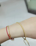 中國黃金（CHINA GOLD）足金無(wú)氰金珠編繩黃金轉運珠手飾送女友老婆七夕節情人節禮物 金重約1.4g 曬單實(shí)拍圖