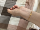 萊紳通靈黃金足金手鏈福字金珠生日七夕情人節(jié)禮物送女友 約3.63g按照實(shí)收克重多退少補(bǔ) 曬單實(shí)拍圖