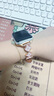 表帶哥適用蘋(píng)果手表表帶女士皮質(zhì)apple watch S10/S9/iwatch series夏天夏季透氣四葉草女款ins風(fēng) 玫金粉 曬單實(shí)拍圖